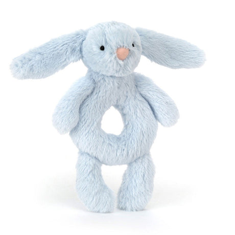 Grzechotka dla niemowlaka Jellycat Bashful Bunny Ring, miękki kształt, rozwija zmysły, urocza i dźwiękowa zabawka.