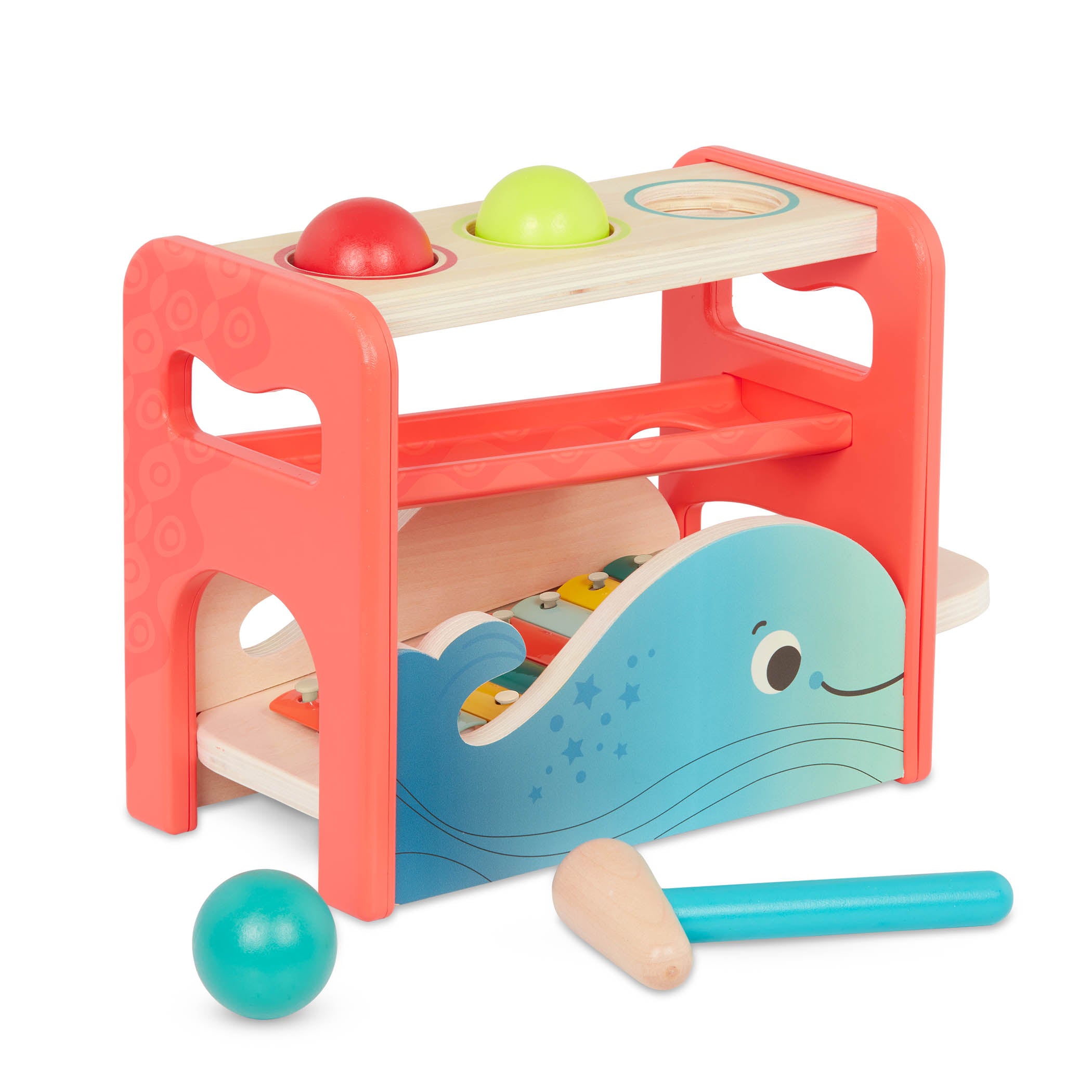 B.Toys: drewniana zabawka 2w1 Xylo-Pound Whale
