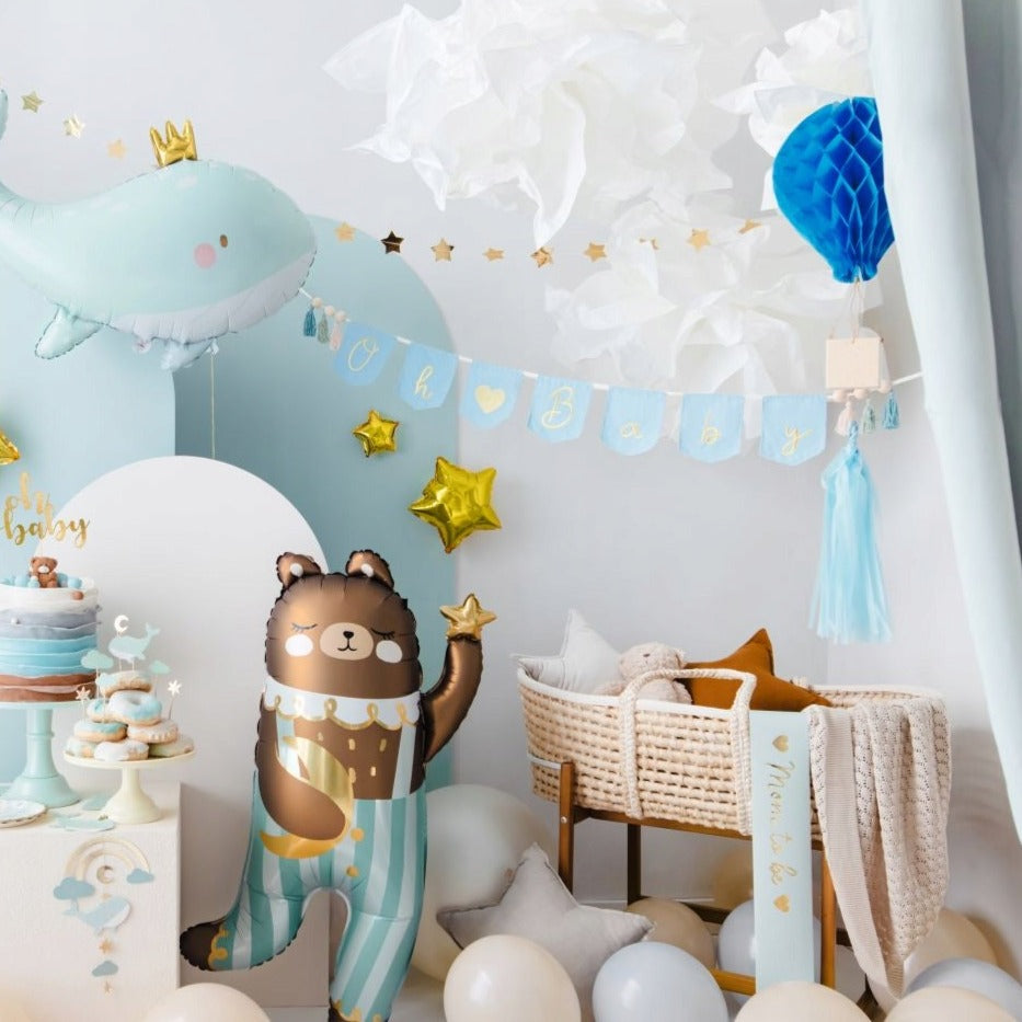 PartyDeco: Banner Blue Oh Baby