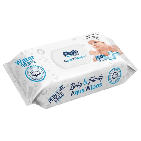 Fresh Baby: chusteczki nawilżane wodą Aqua Wipes 60 szt. - Noski Noski