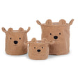Miękkie kosze na zabawki Teddy Bear, zestaw 3 szt., dekoracyjne pojemniki do przechowywania dziecięcych skarbów.