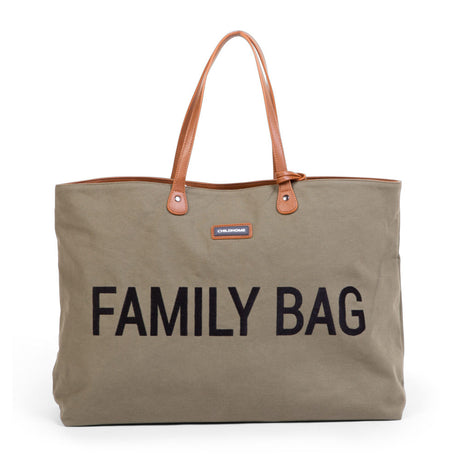 Stylowa torba podróżna Childhome Family Bag, kanwas khaki, pojemna i idealna na weekendowe rodzinne wyjazdy.