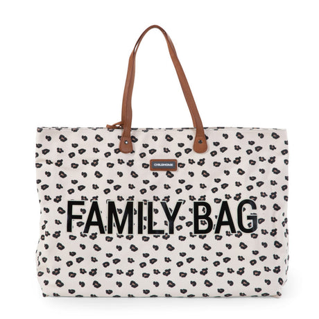 Stylowa torba podróżna Childhome Family Bag Leopard, pojemna i funkcjonalna, idealna na rodzinne wyjazdy.