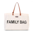 Kremowa torba podróżna Childhome Family Bag na rodzinne wyjazdy, pojemna z przegródkami, belgijski design, trwała i stylowa.