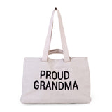 Stylowa i pojemna torba Childhome Grandma Bag Kanwas Off White, idealna na zakupy i spacery z wnukami.