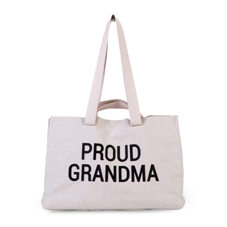 Stylowa i pojemna torba Childhome Grandma Bag Kanwas Off White, idealna na zakupy i spacery z wnukami.
