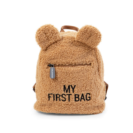 Plecak szkolny dla dziewczynki Childhome My First Bag Teddy Bear, idealny dla pierwszoklasisty, uroczy wzór misia.