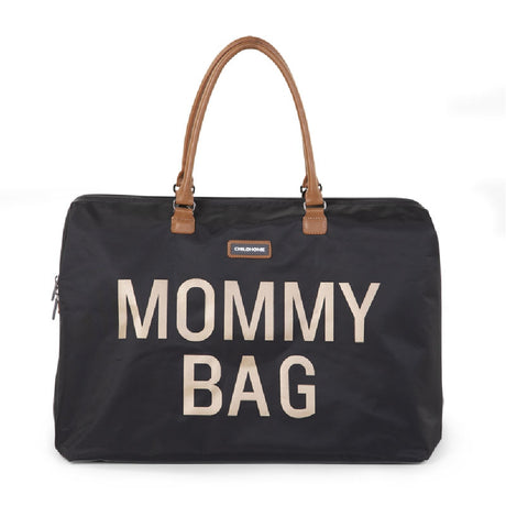 Torba podróżna Childhome Mommy Bag czarno złota, stylowa i funkcjonalna torba do wózka dla aktywnych mam.