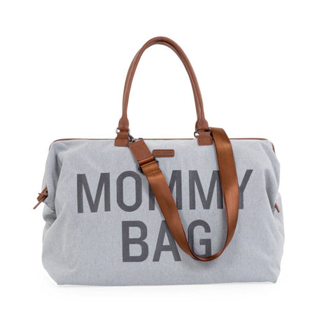 Szara torba podróżna do wózka Childhome Mommy bag, damska, pojemna z licznymi przegródkami i przewijakiem.