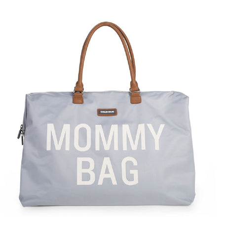 Szara torba podróżna Childhome Mommy Bag dla mam z przegródkami, idealna jako torba do wózka, stylowa i funkcjonalna.