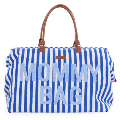 Torba podróżna damska dla mamy Childhome Mommy Bag Electrique Blue z przegródkami i elastycznymi paskami, stylowa i funkcjonalna.