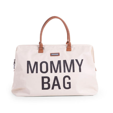 Kremowa torba podróżna Childhome Mommy Bag z przegródkami, idealna do wózka, stylowa i funkcjonalna dla mam.