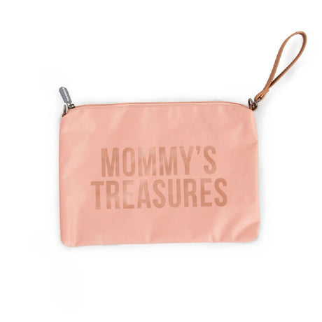 Różowa torebka damska Childhome Mommy's Treasures, wytrzymała tkanina oxford, przegroda na telefon, modny belgijski design.