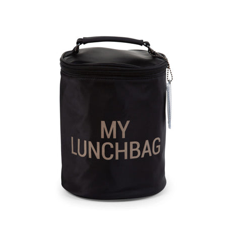 Torba termiczna Childhome My Lunchbag czarno-złota, stylowa śniadaniówka na lunch do szkoły, z termoizolacją i zamkiem.