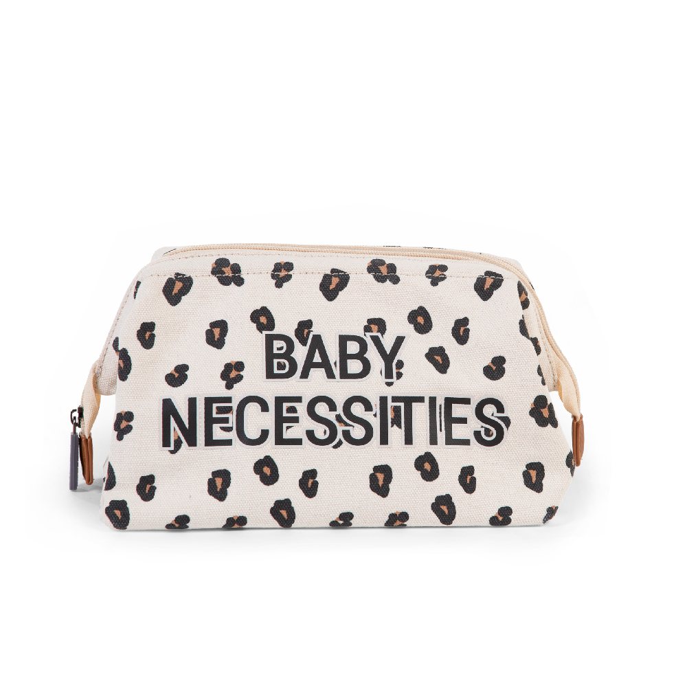 Kosmetyczka dziecięca Childhome Baby Necessities Leopard z elastycznymi przegrodami i wewnętrznymi kieszonkami, organizer.