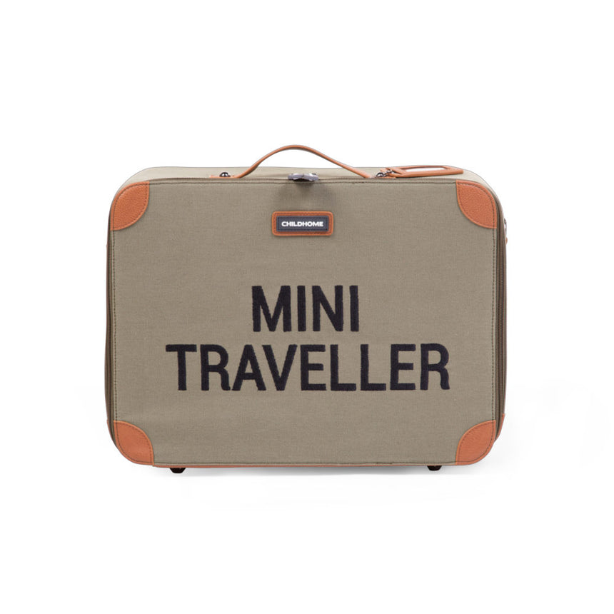 Walizka dla dzieci Childhome Mini Traveller kanwas khaki, mała i pojemna, idealna na weekendowe wypady.
