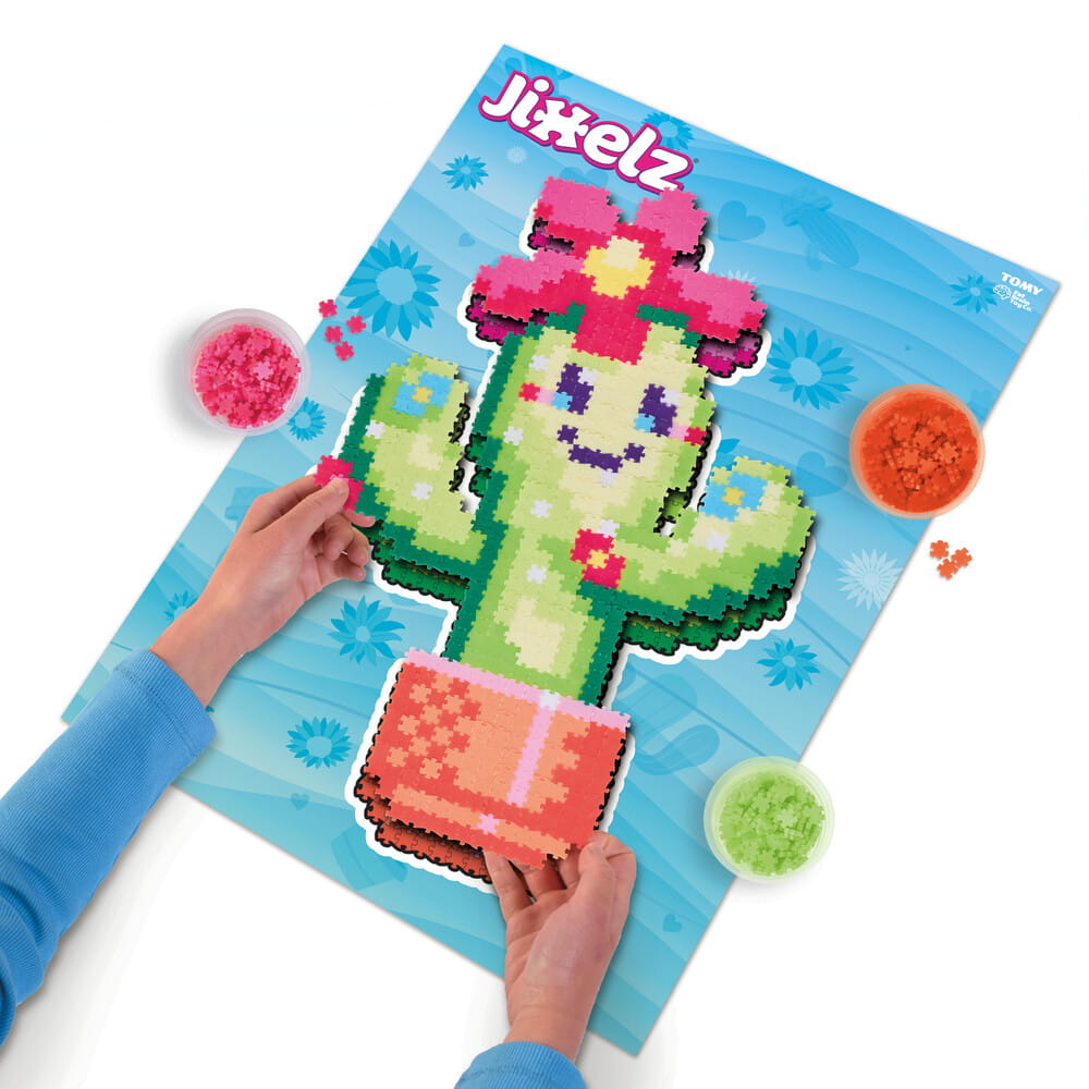 Fat Brain Toys: puzzle pikselki Jixelz Uśmiechnięte Kaktusy 750 el.