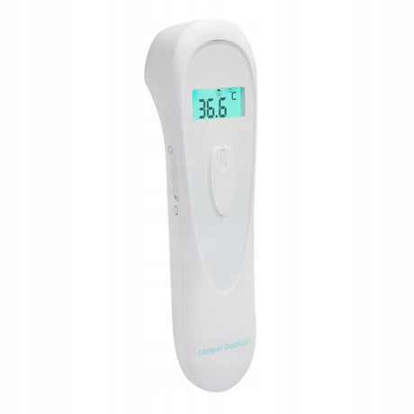 Termometr bezdotykowy Canpol Babies EasyStart – szybki, precyzyjny pomiar temperatury z czytelnym wyświetlaczem.