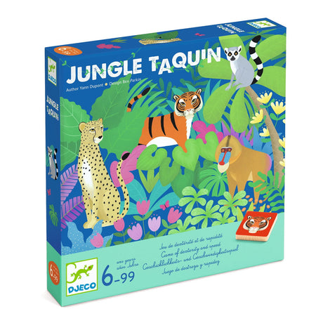 Edukacyjna gra logiczna Djeco Jungle Taquin Tangram dla 6-latków, rozwijająca wyobraźnię i spryt.