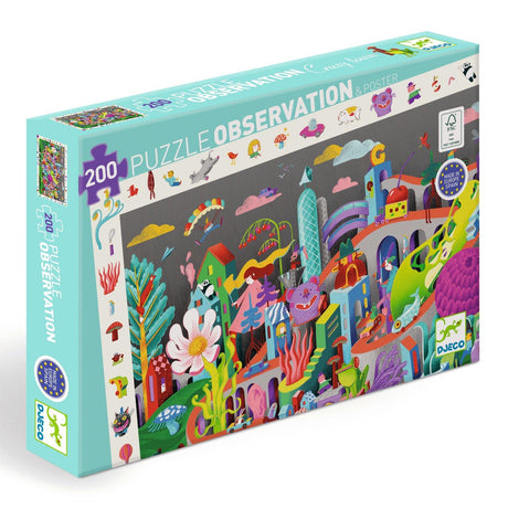 Djeco: puzzle obserwacyjne Fantazyjne Miasteczko 200 el. - Noski Noski