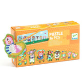 Puzzle Online Djeco Małe i Duże Farma, kolorowe duże elementy, rozwój umiejętności, logiczne myślenie, pierwsze puzzle dla malucha