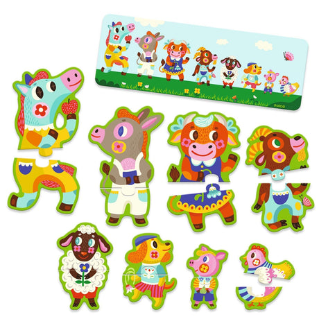 Djeco: puzzle Małe i Duże Na Farmie - Noski Noski