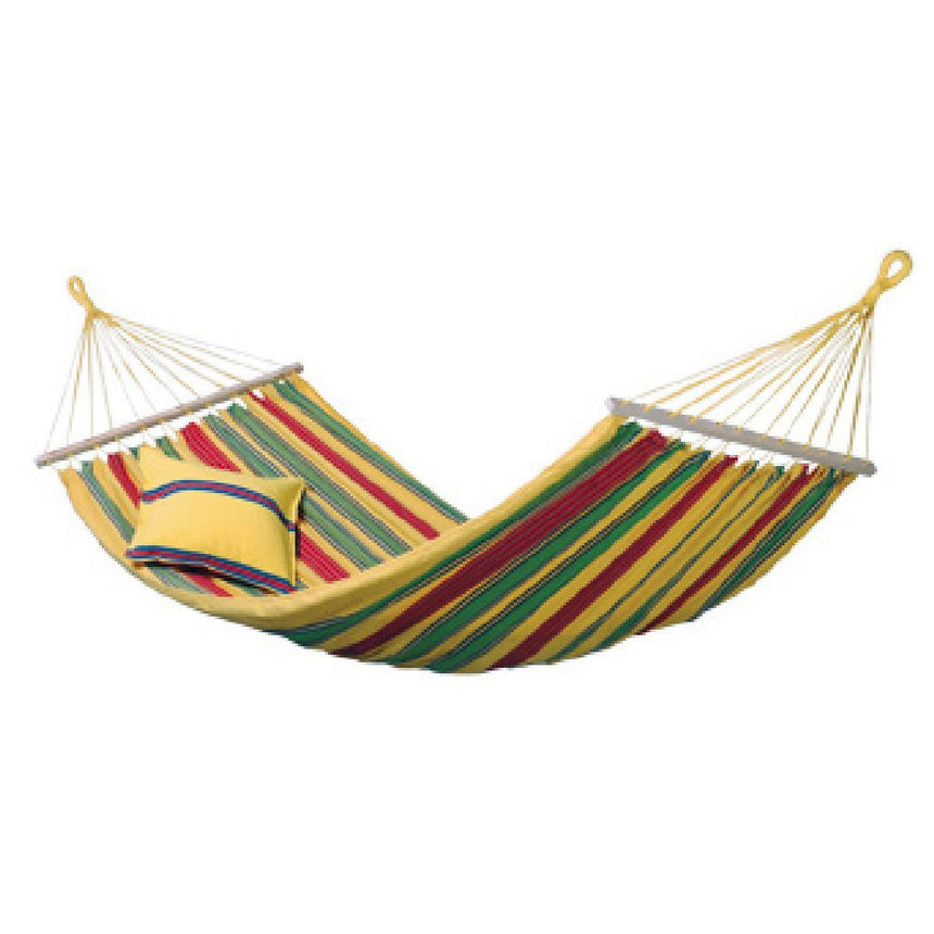 Hamak ogrodowy Amazonas Aruba Vanilla na stelażu, wytrzymały i komfortowy, idealny do relaksu w ogrodzie lub na tarasie.