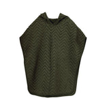 Ponczo kąpielowe dla niemowlaka Filibabba Zigzag Dark Green z bawełny organicznej, ciepłe i wygodne po kąpieli.