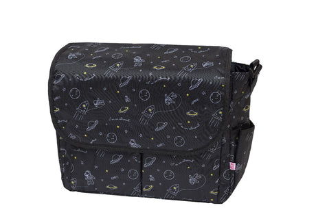 Torba do wózka My Bags Flap Bag Cosmos - funkcjonalna, stylowa torba dla mamy z przewijakiem i wieloma kieszeniami.