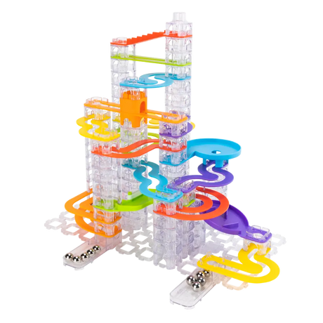 Fat Brain Toys: kulodrom Trestle Tracks Builder Set Deluxe 124 el.
