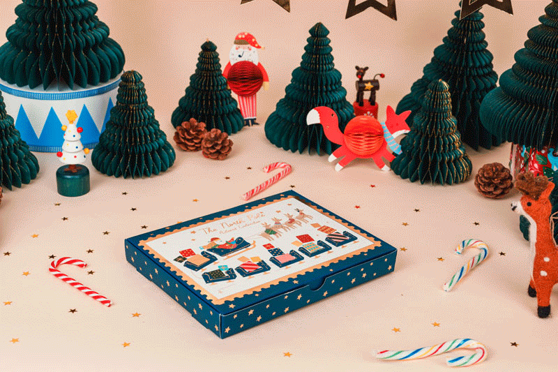 PartyDeco: Cajas de calendario de Adviento Santa Claus