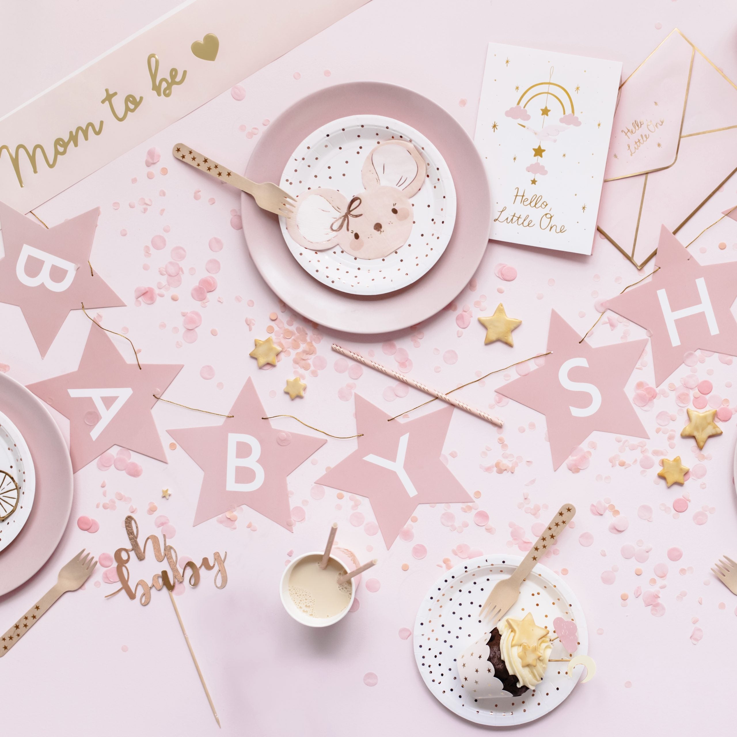 PartyDeco: Baner Pink Baby Dround