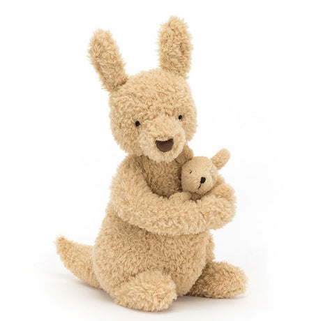 Pluszowy kangur z dzieckiem, przytulanka Jellycat Huddles Kangaroo, miękka i urocza zabawka do przytulania.