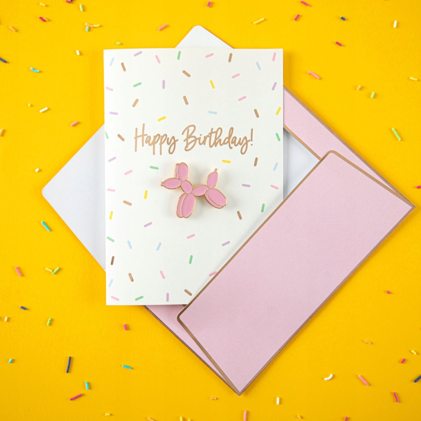 PartyDeco: Greeting card with PIN Balloon Dog