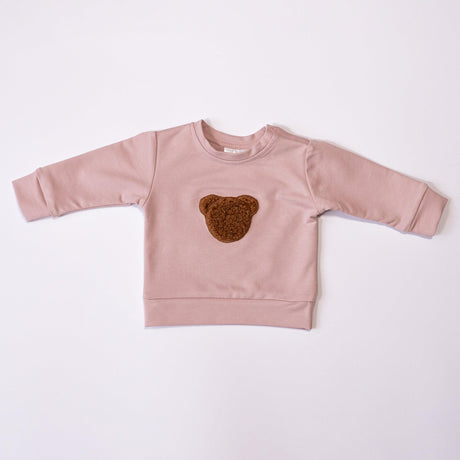 Różowa bluza dziecięca Kidealo Teddy Bear z misiem, miękka dzianina dresowa, zapięcie na napy. Idealna na chłodne dni.
