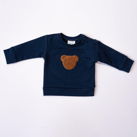 Granatowa bluza z misia Kidealo Teddy Bear dla dzieci, miękka dzianina, wygodny krój, idealna na chłodne dni.