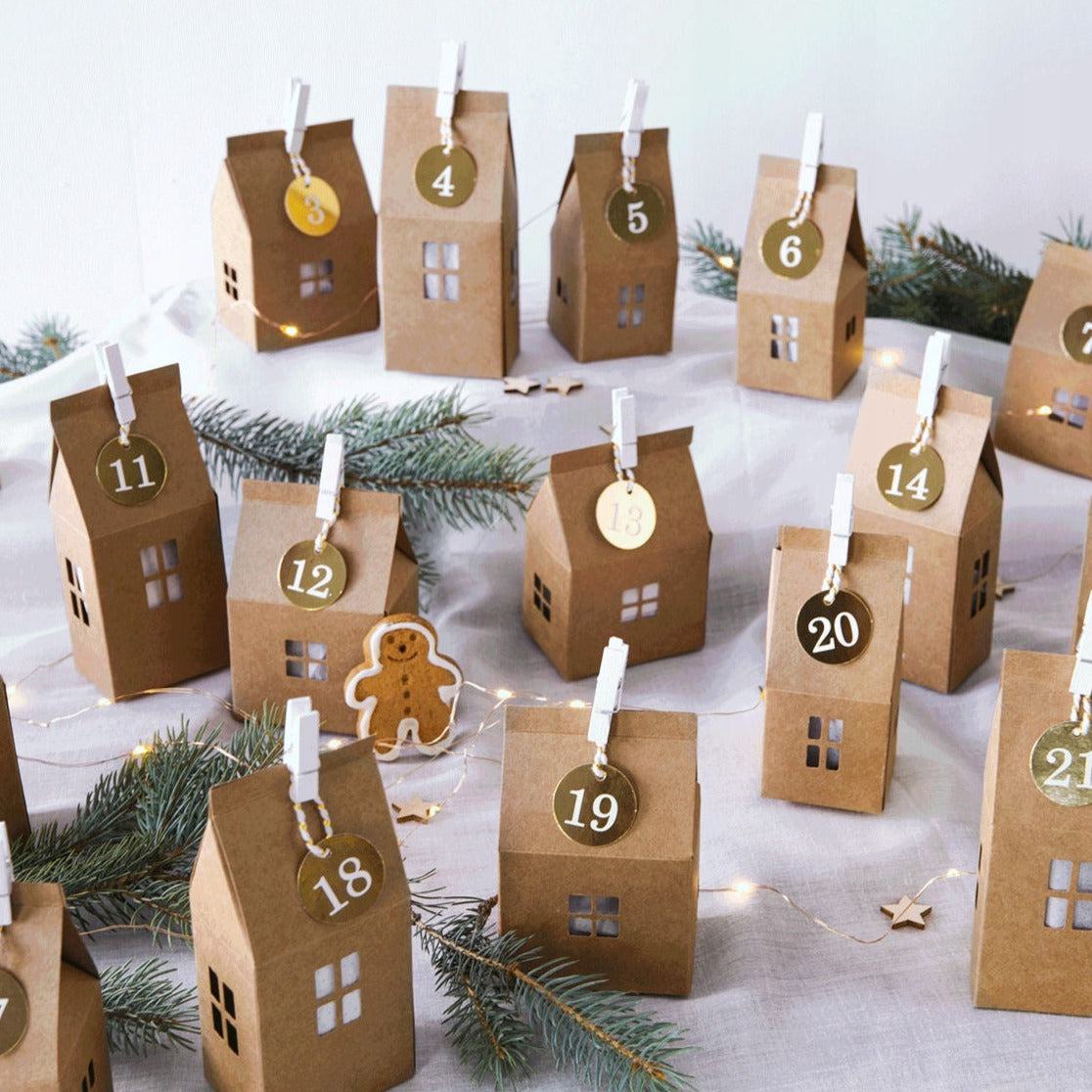 Partydeco: Boxes for Advent Calendar Kraft