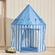 Niebieski domek dla dzieci Kid's Concept STAR z gwiazdami i girlandą, idealny dla kreatywnej zabawy i rozwijania wyobraźni.