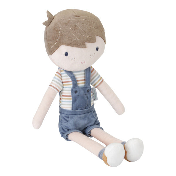 Lalka materiałowa dla dzieci Little Dutch Jim 35 cm, duża lalka dla dzieci, miękki przytulny towarzysz zabaw.