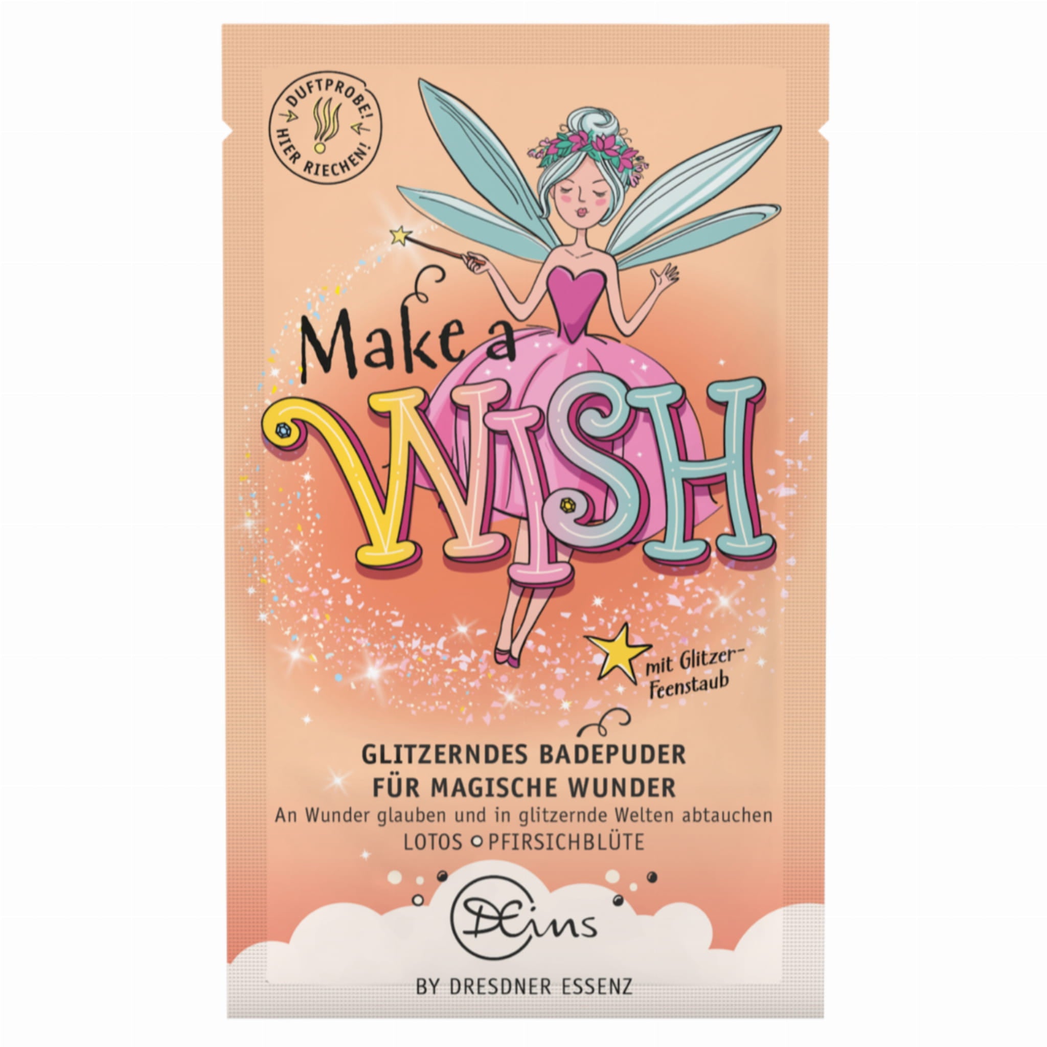 Dresdner Essenz: Bathing powder with Make a Wish 60 g glitter