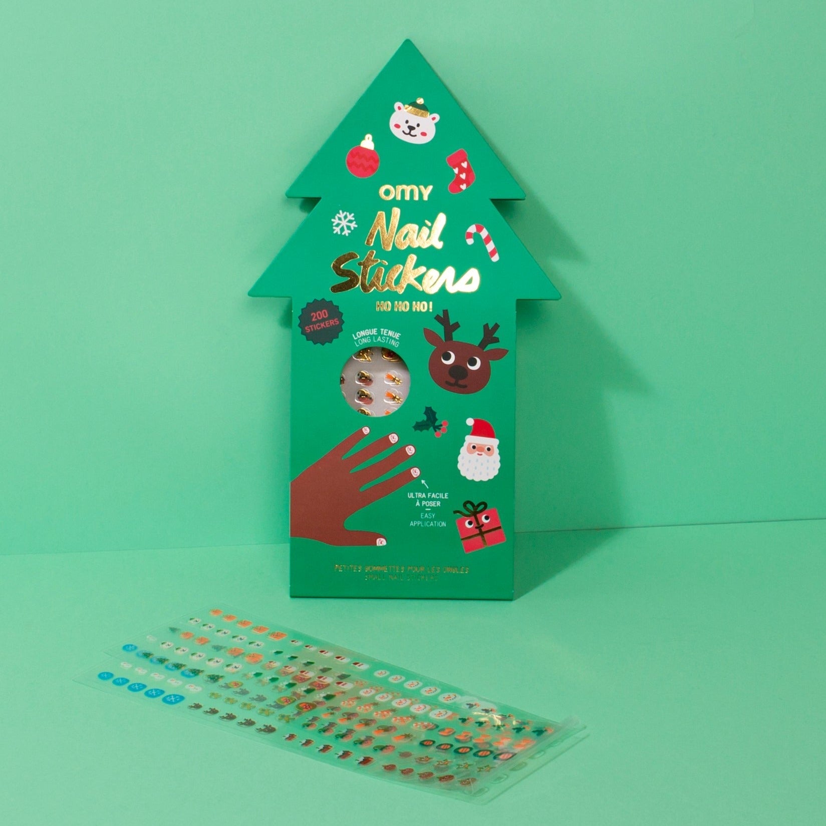 Ом: різдвяні наклейки для ялинки наклейок нігтів
