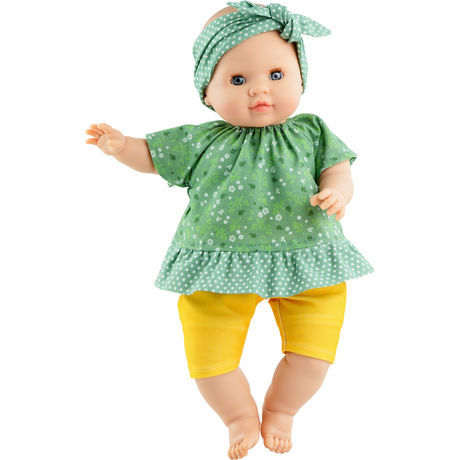 Lalka Paola Reina Bobas 07043, hiszpańska lalka o pachnącym karmelem winylu i zamykanych oczkach, idealna dla dzieci.