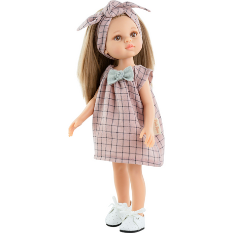 Lalka Paola Reina 32 cm, ręcznie wykonana w Hiszpanii, idealna zabawka dla dziewczynek, z gęstymi włoskami i ślicznymi oczami.
