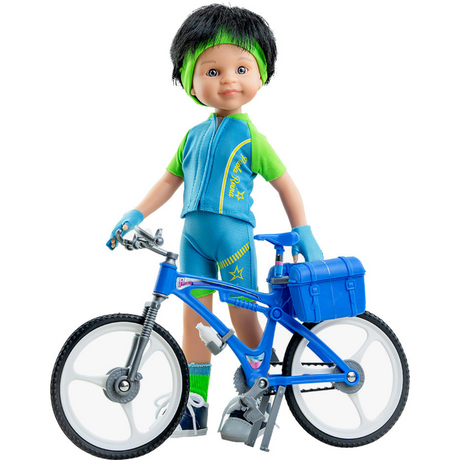 Lalki Paola Reina 04659 - hiszpańska lalka Carmelo Ciclista 32 cm, ręcznie robiona, najwyższa jakość, piękne detale, dla dzieci.