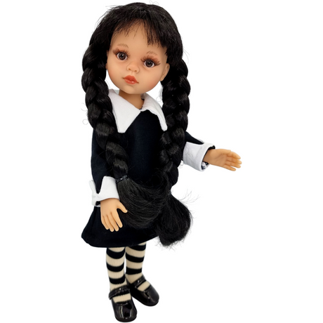 Lalka Paola Reina 32 cm z długimi warkoczami, ręcznie wykonana w Hiszpanii, idealna zabawka dla dzieci.