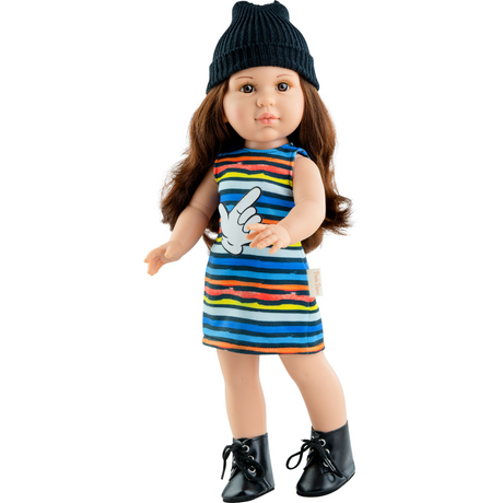 42 cm hiszpańska lalka dla dzieci Paola Reina, ręcznie wykonana z pachnącego winylu, idealna do zabawy i czesania.