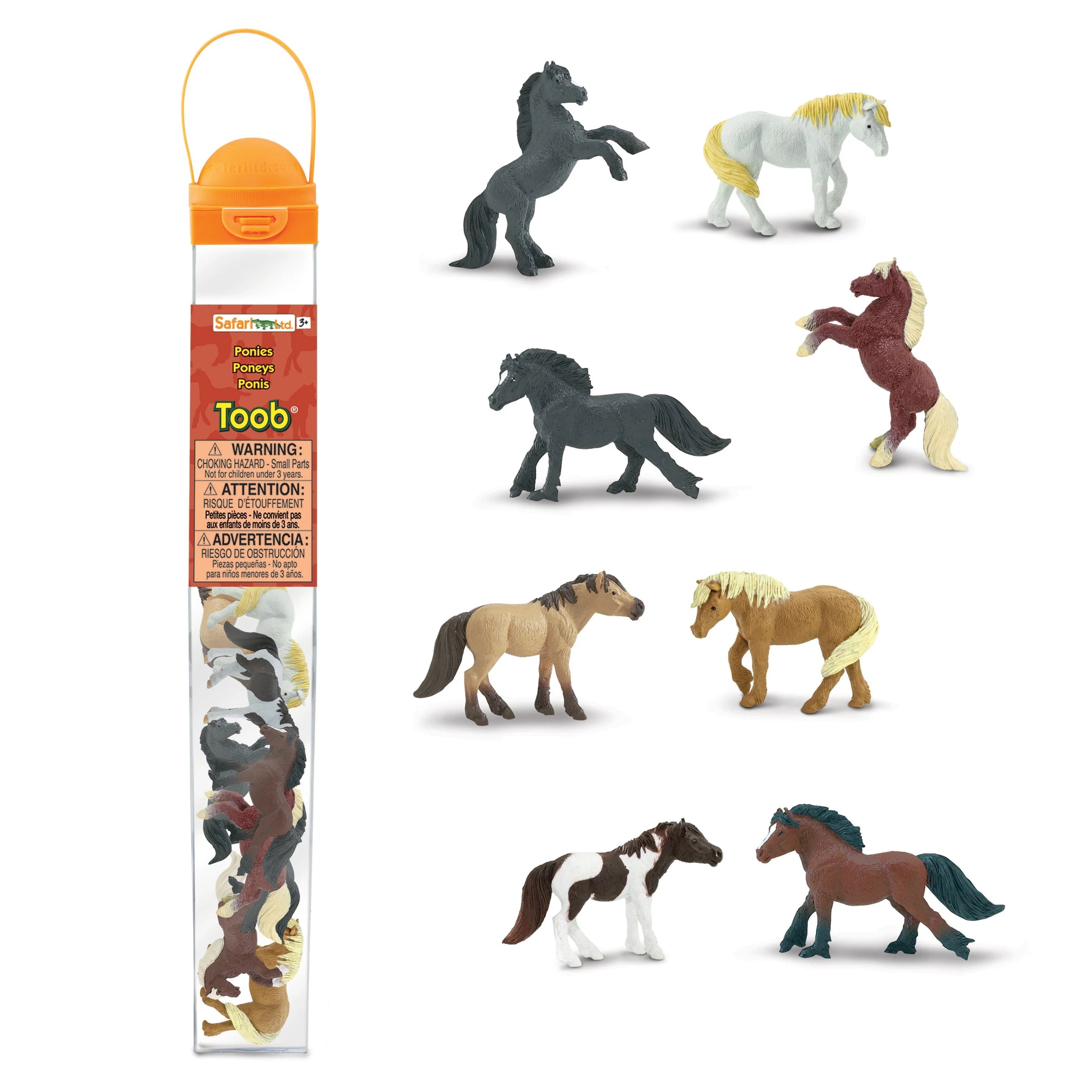 Safari Ltd: Figurines dans Tuba Ponies TOOBS 8 PCS.