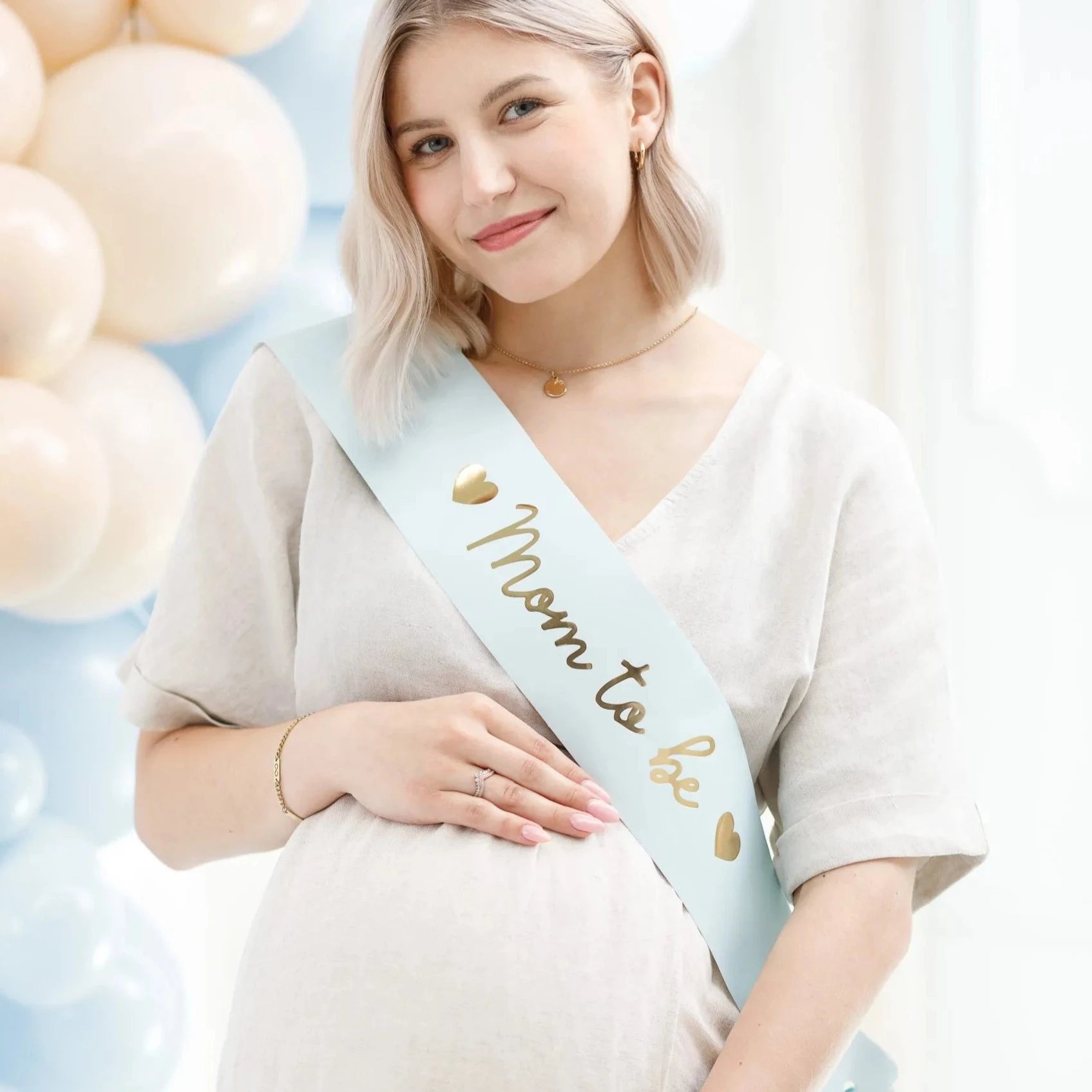 Partydeco: Blue Schärpe für die zukünftige Mutter Mutter zu sein