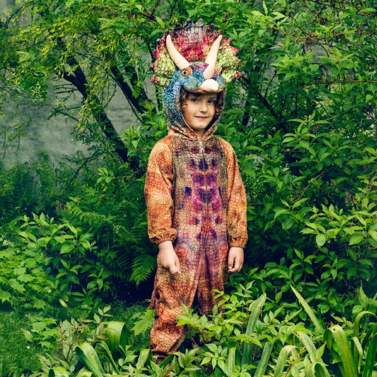 Kigurumi Souza Dinozaur Triceratops - kolorowy jednoczęściowy onesie, miękki materiał, idealny na prehistoryczne przygody!