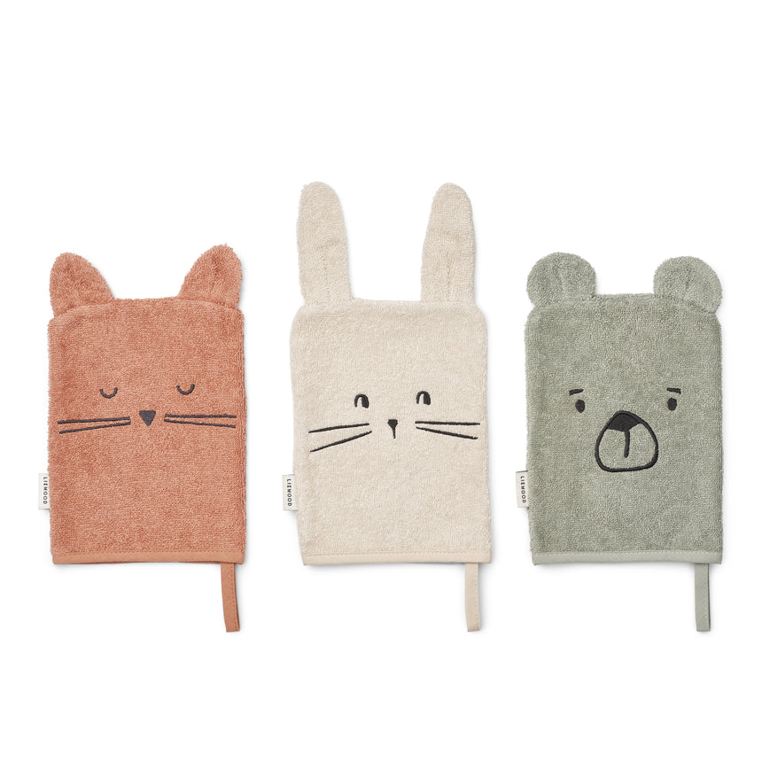 Myjki bawełniane dla dzieci Liewood Sylvester Classic Washcloth 3-Pack